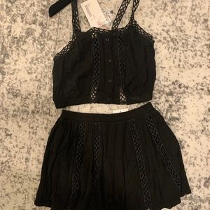 Black Matching Short Set
